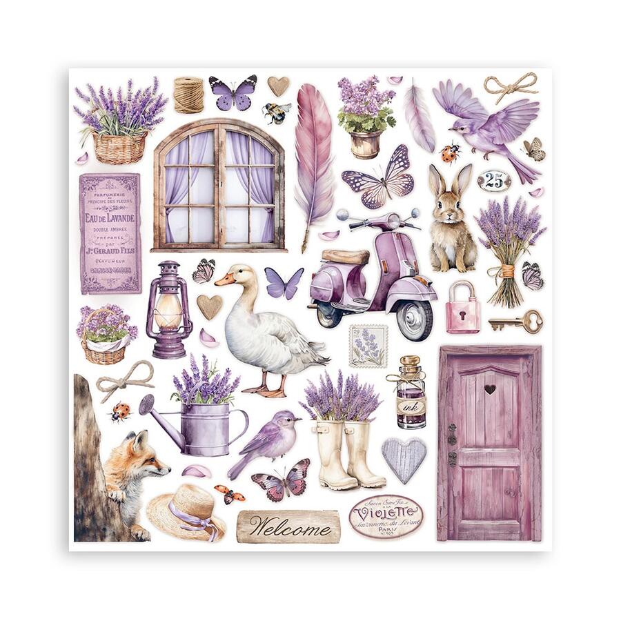 Blocco 10 fogli 20,3 x 20,3 Double Face Lavender