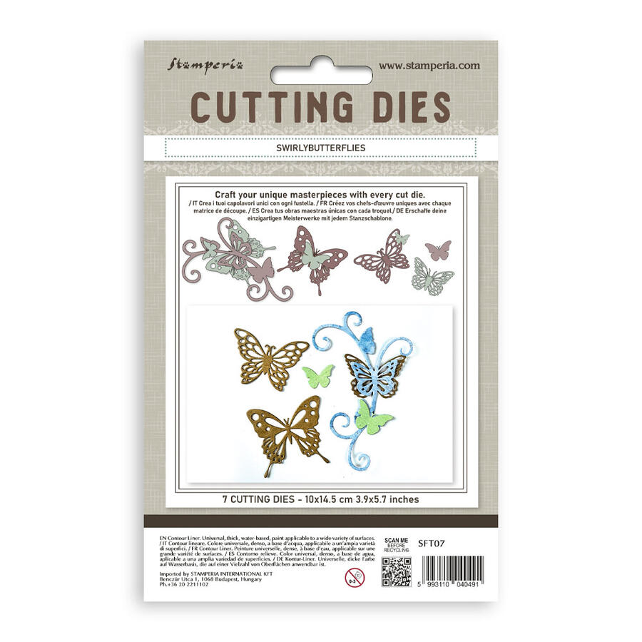 Cutting Dies A6 - Swirly butterflies