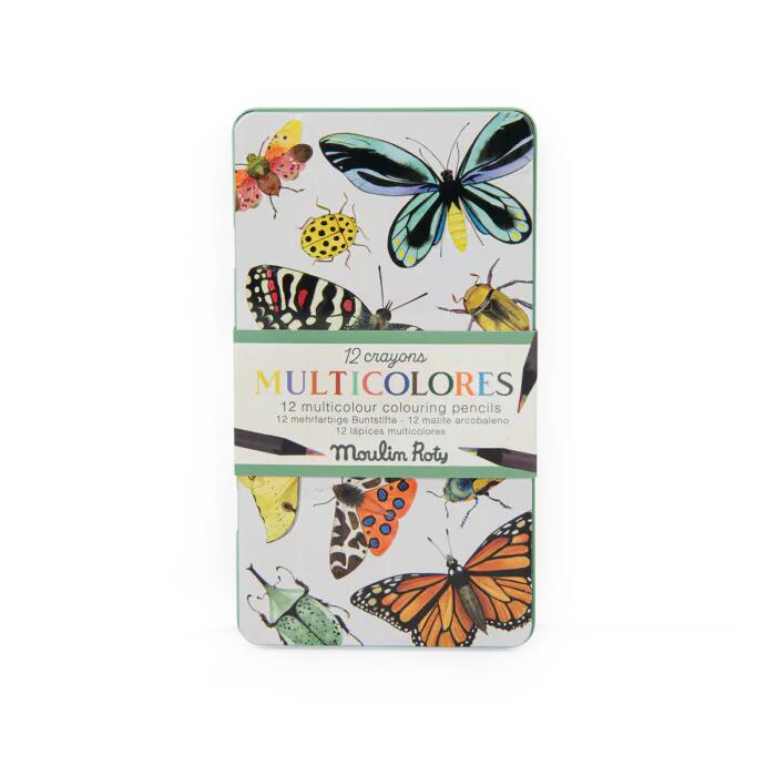 12 matite multicolori Tout autour du Monde in scatola di metallo