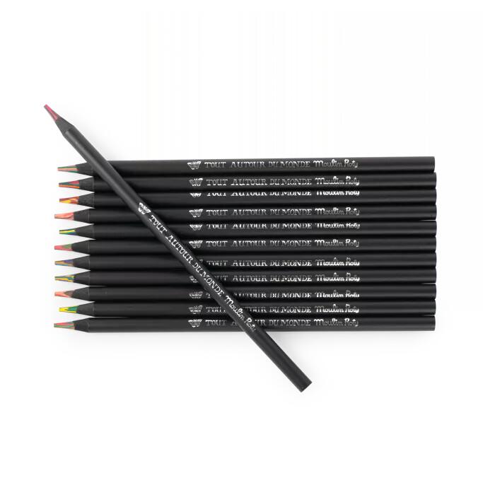 12 matite multicolori Tout autour du Monde in scatola di metallo