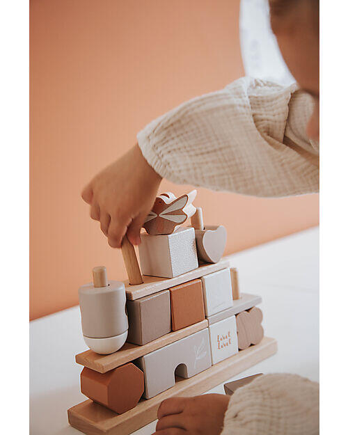 Casetta in Legno con Blocchi Impilabili - Colori assortiti