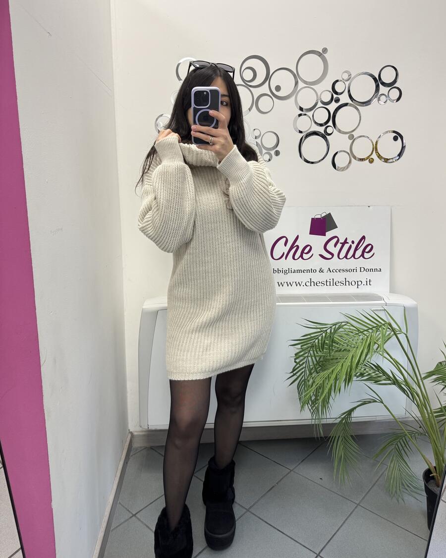 NOVITÀ Abito/maxi pull dolcevita a costine