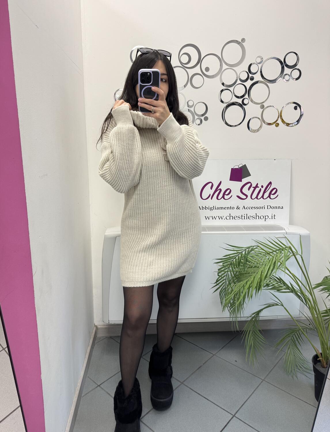 NOVITÀ Abito/maxi pull dolcevita a costine