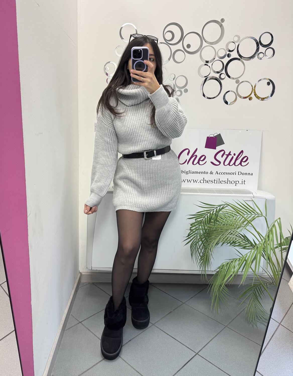 NOVITÀ Abito/maxi pull dolcevita a costine