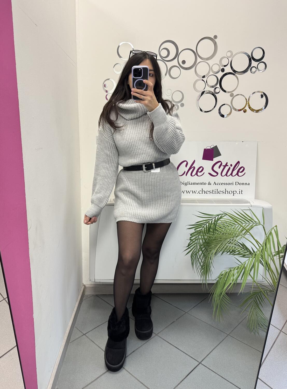 NOVITÀ Abito/maxi pull dolcevita a costine