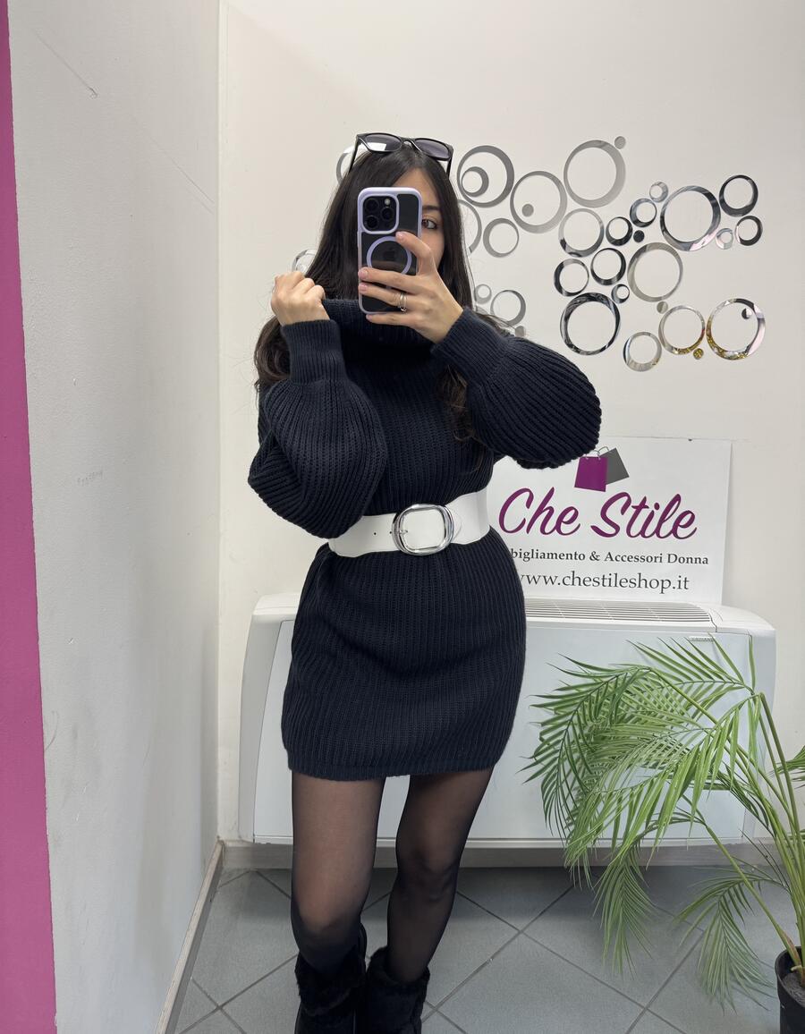 NOVITÀ Abito/maxi pull dolcevita a costine