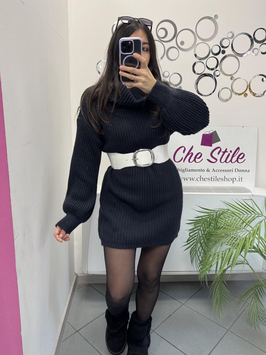 NOVITÀ Abito/maxi pull dolcevita a costine