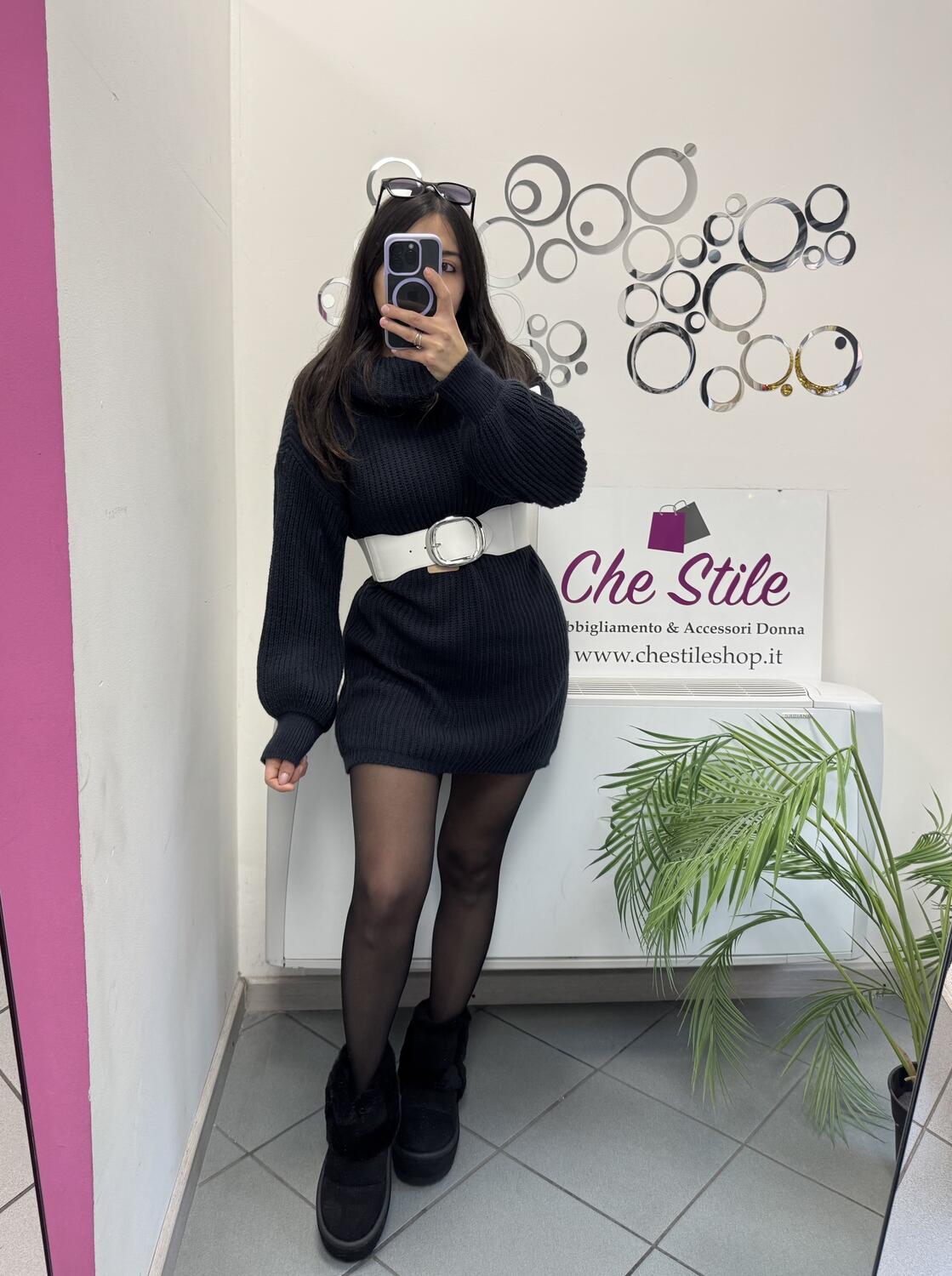 NOVITÀ Abito/maxi pull dolcevita a costine