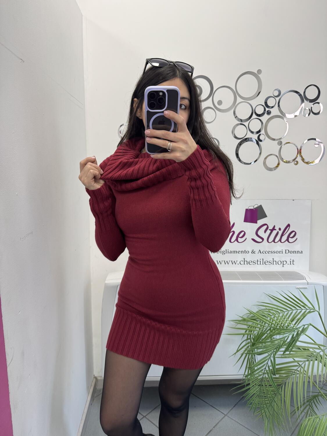 NOVITÀ Abito in maglina collo ad anello