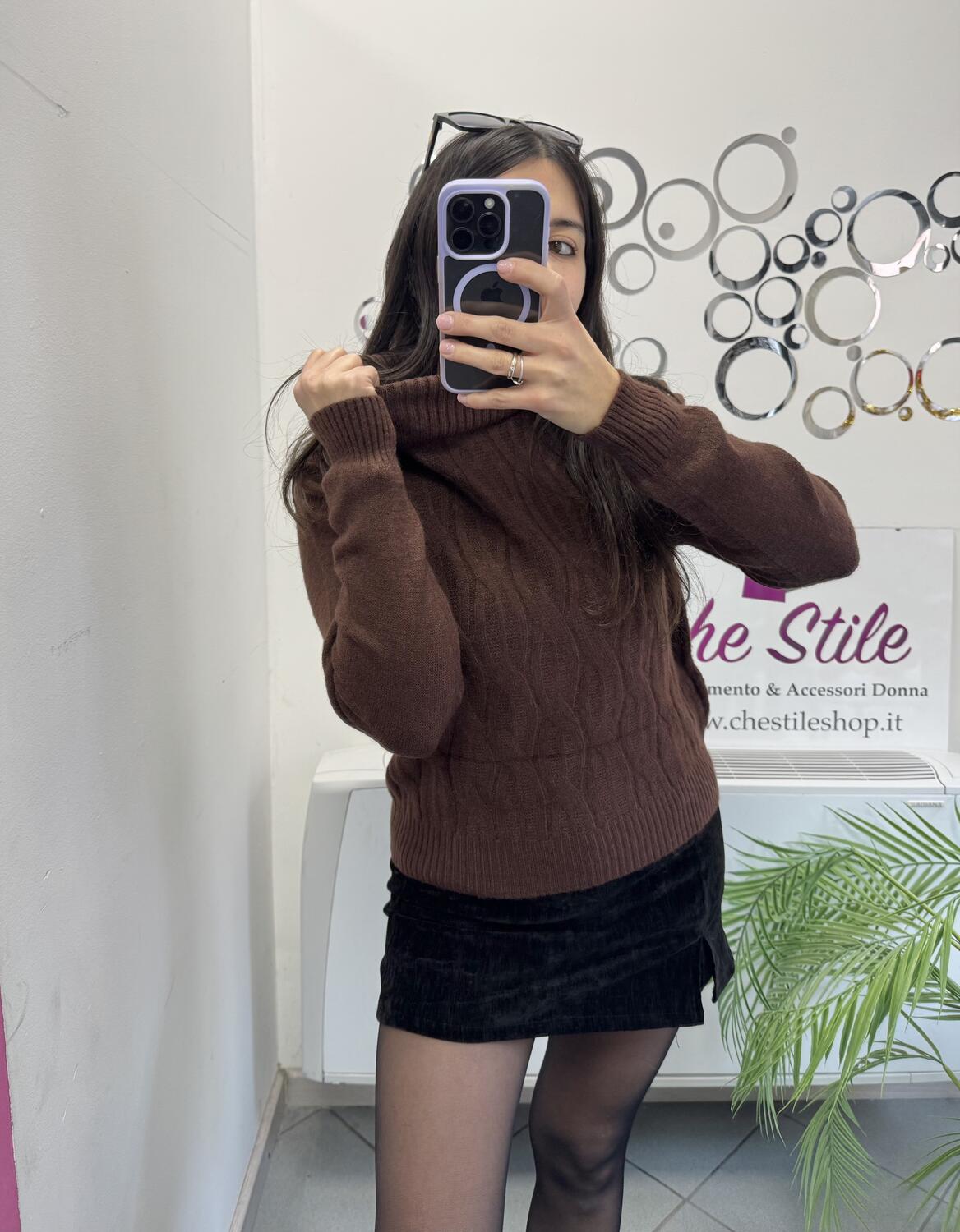 NOVITÀ Pull dolcevita trama treccia