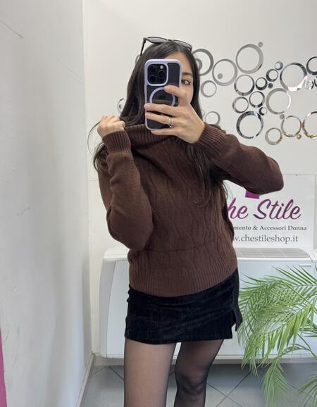 NOVITÀ Pull dolcevita trama treccia