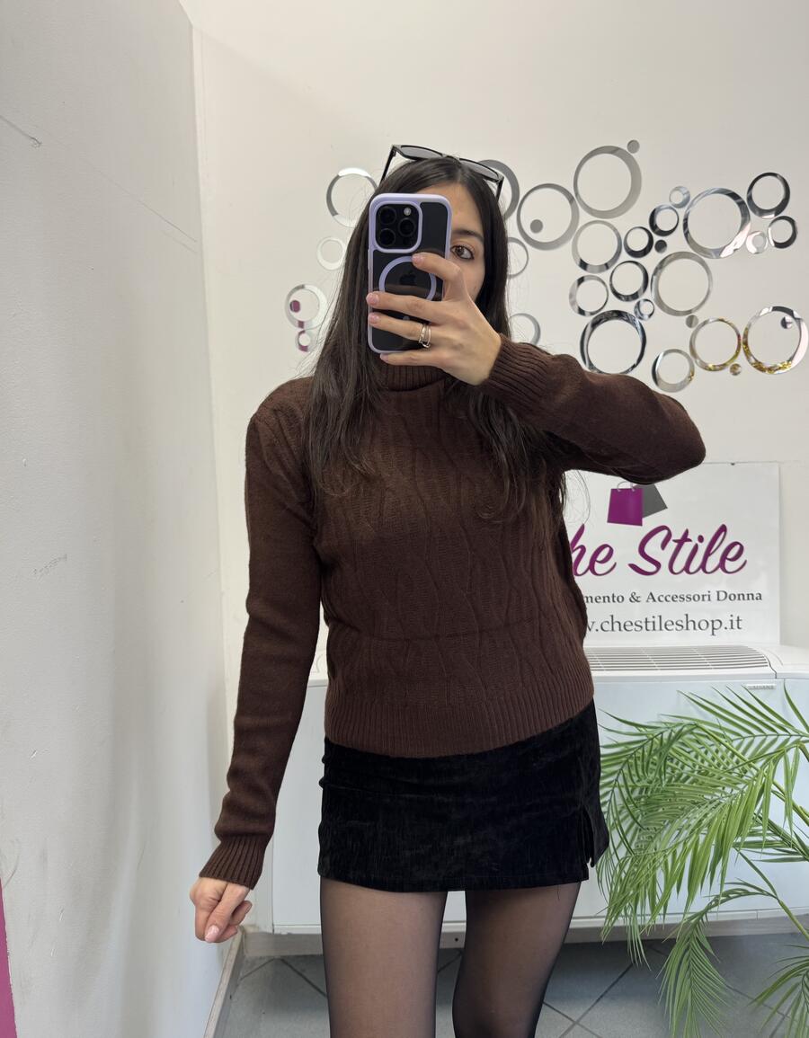 NOVITÀ Pull dolcevita trama treccia