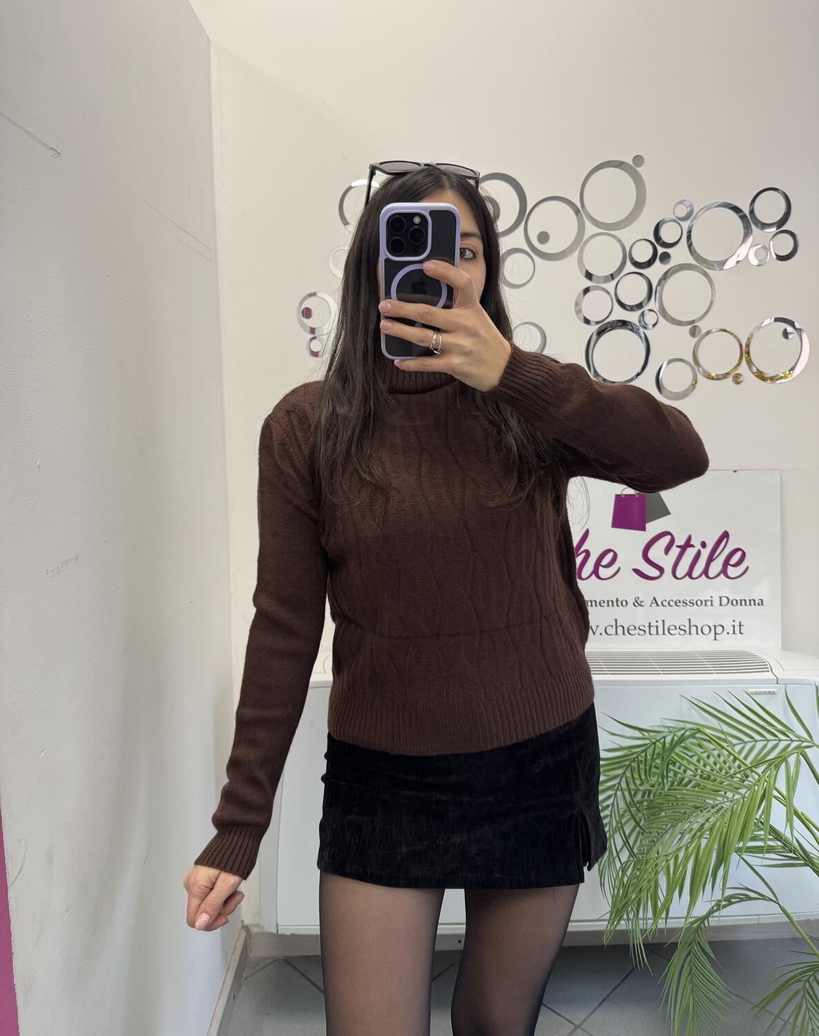 NOVITÀ Pull dolcevita trama treccia