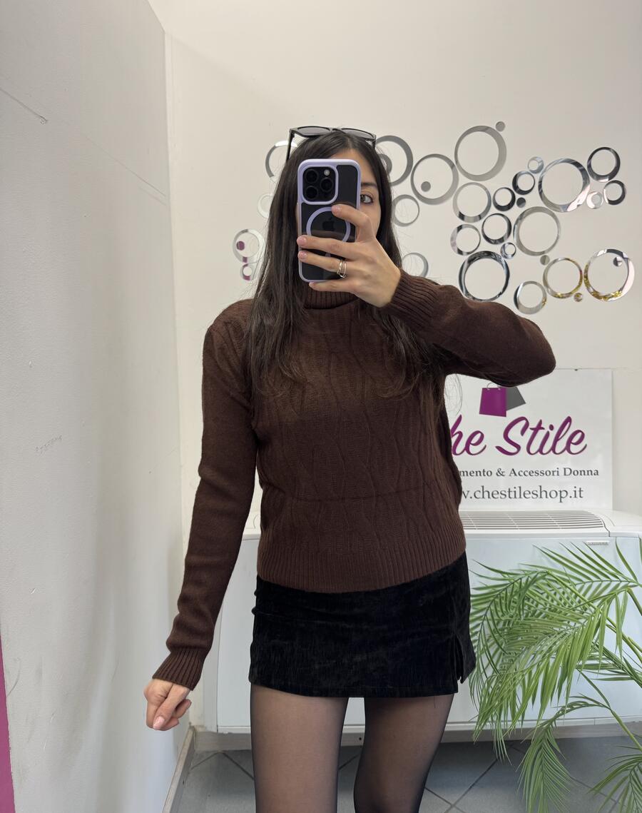 NOVITÀ Pull dolcevita trama treccia