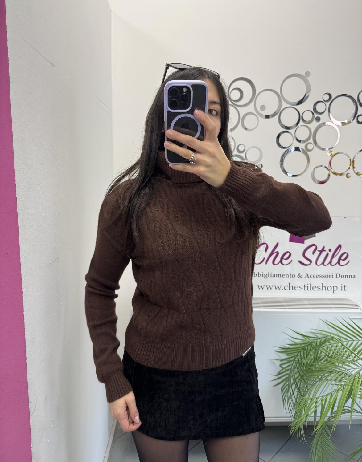 NOVITÀ Pull dolcevita trama treccia