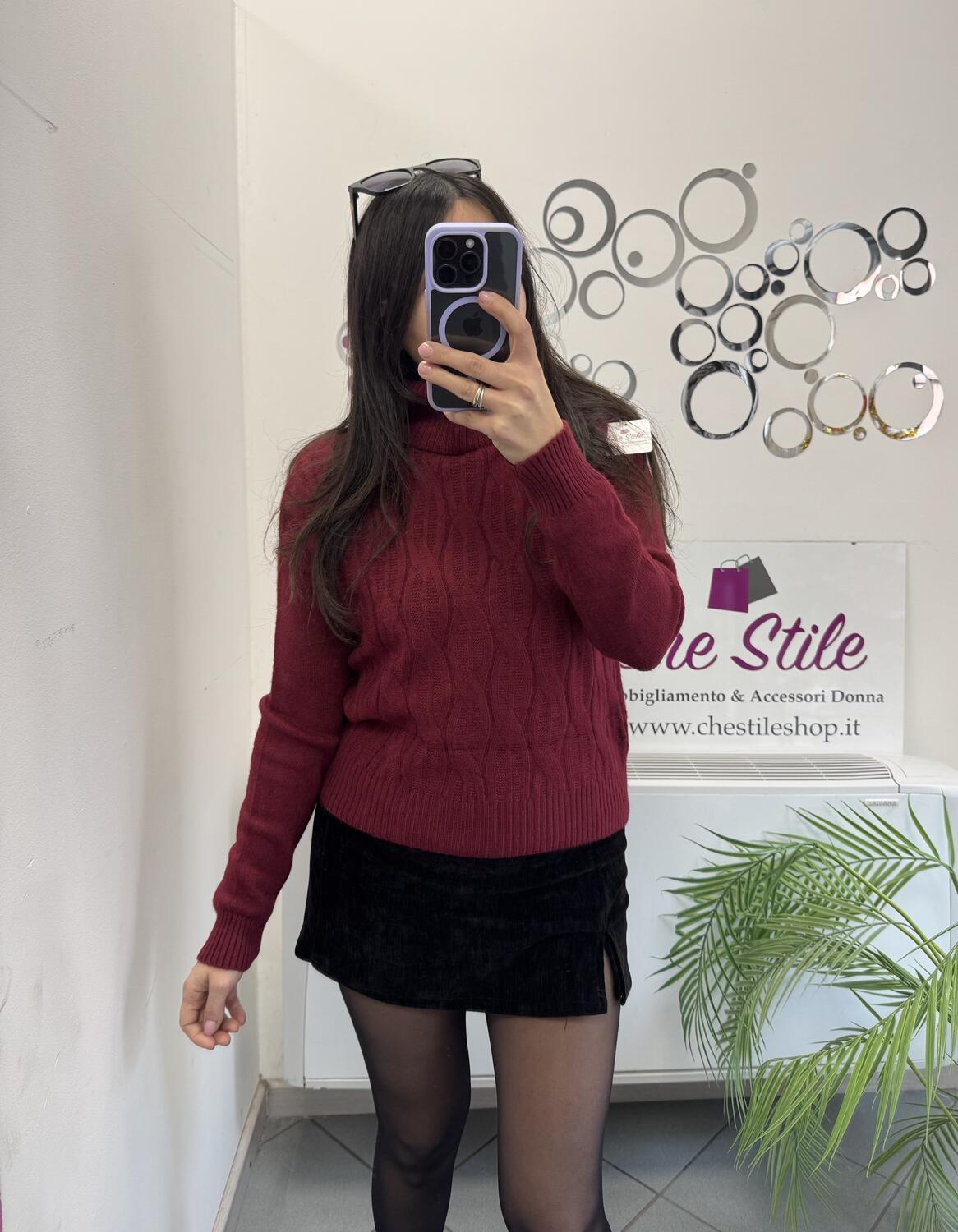 NOVITÀ Pull dolcevita trama treccia