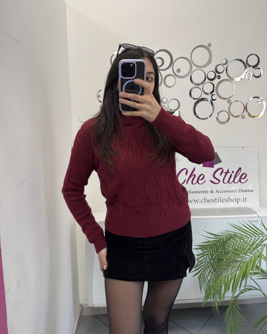 NOVITÀ Pull dolcevita trama treccia