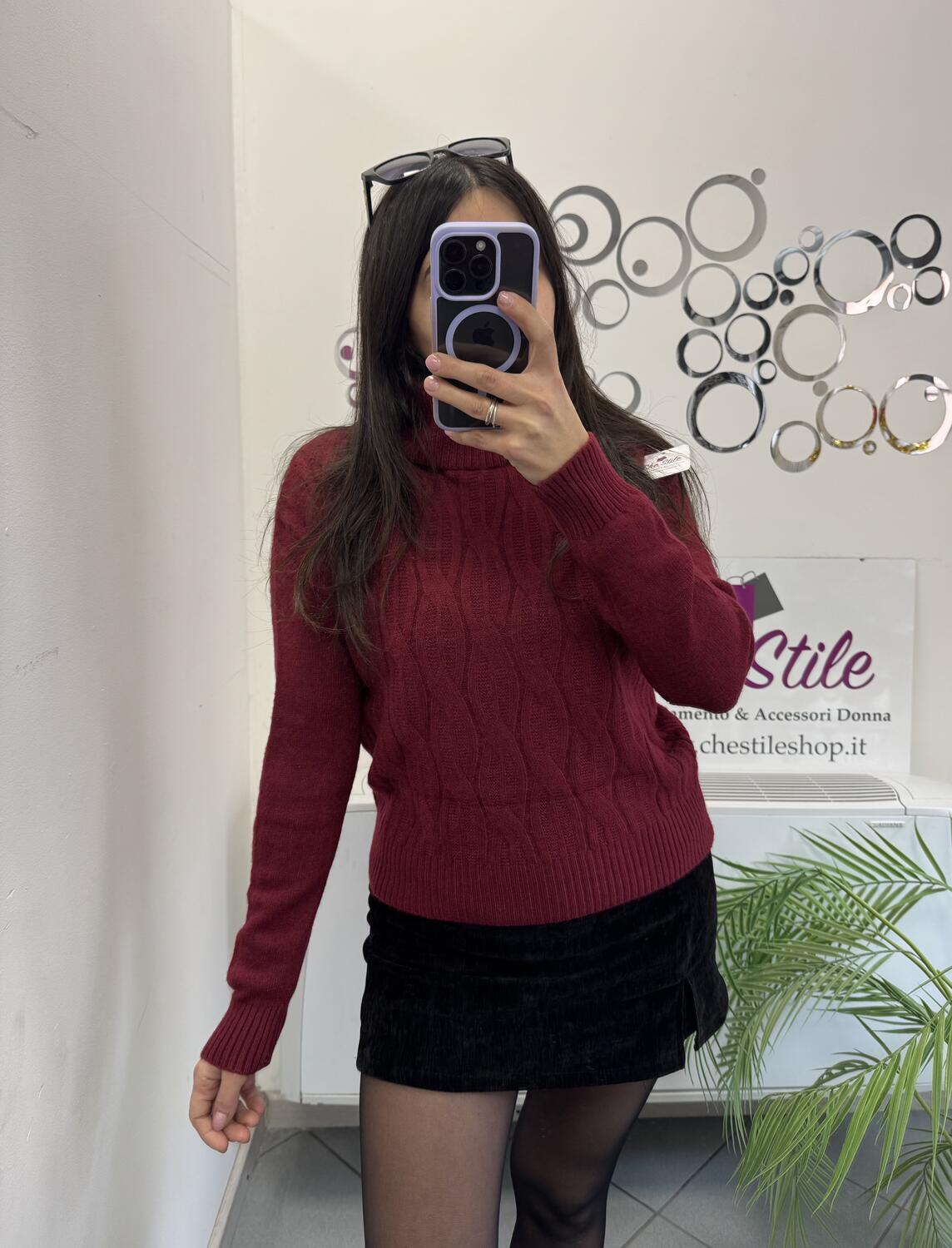 NOVITÀ Pull dolcevita trama treccia