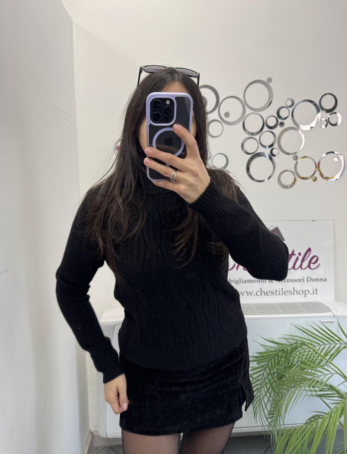 NOVITÀ Pull dolcevita trama treccia