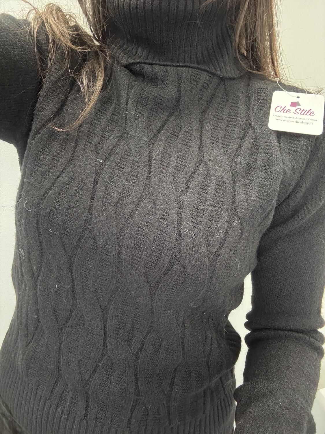 NOVITÀ Pull dolcevita trama treccia