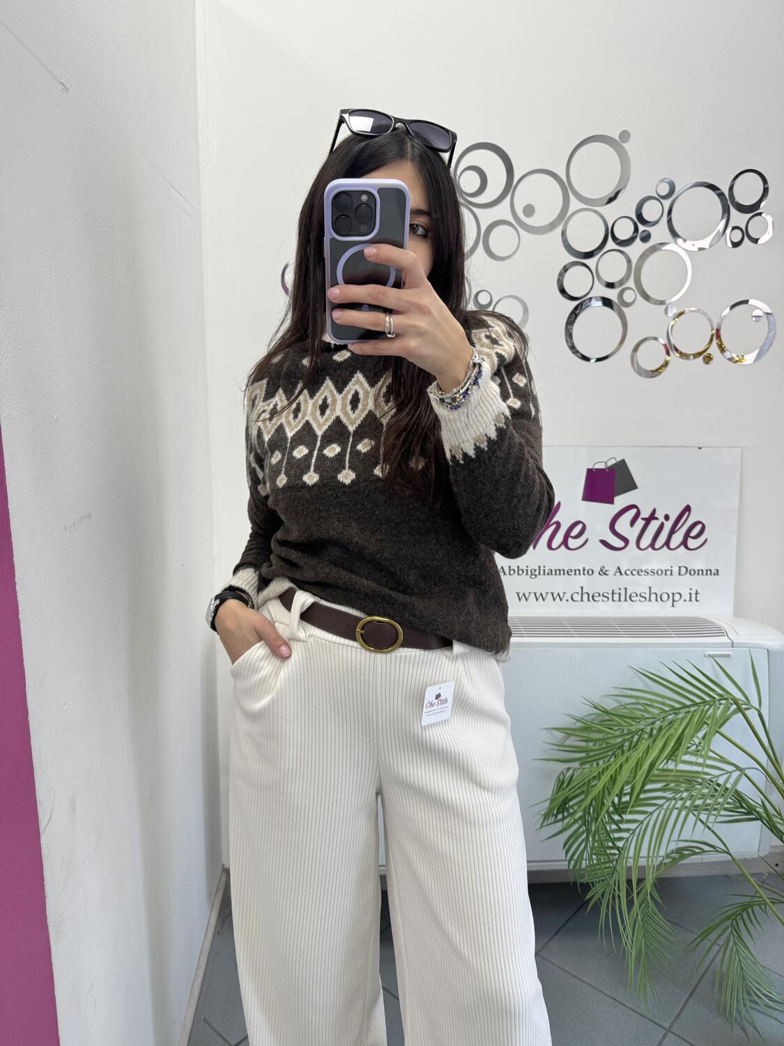 NOVITÀ Pull mezzo collo fantasia 