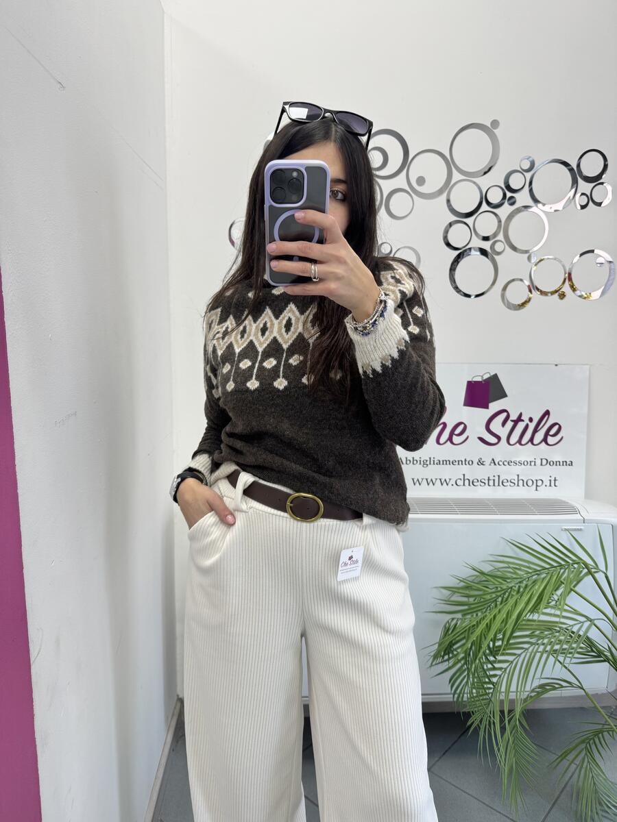 NOVITÀ Pull mezzo collo fantasia 