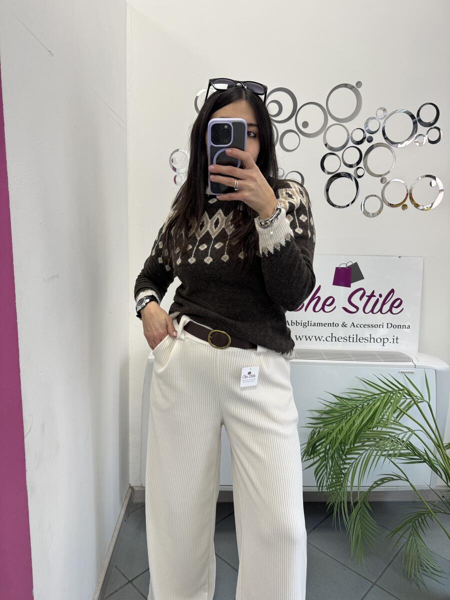 NOVITÀ Pull mezzo collo fantasia 