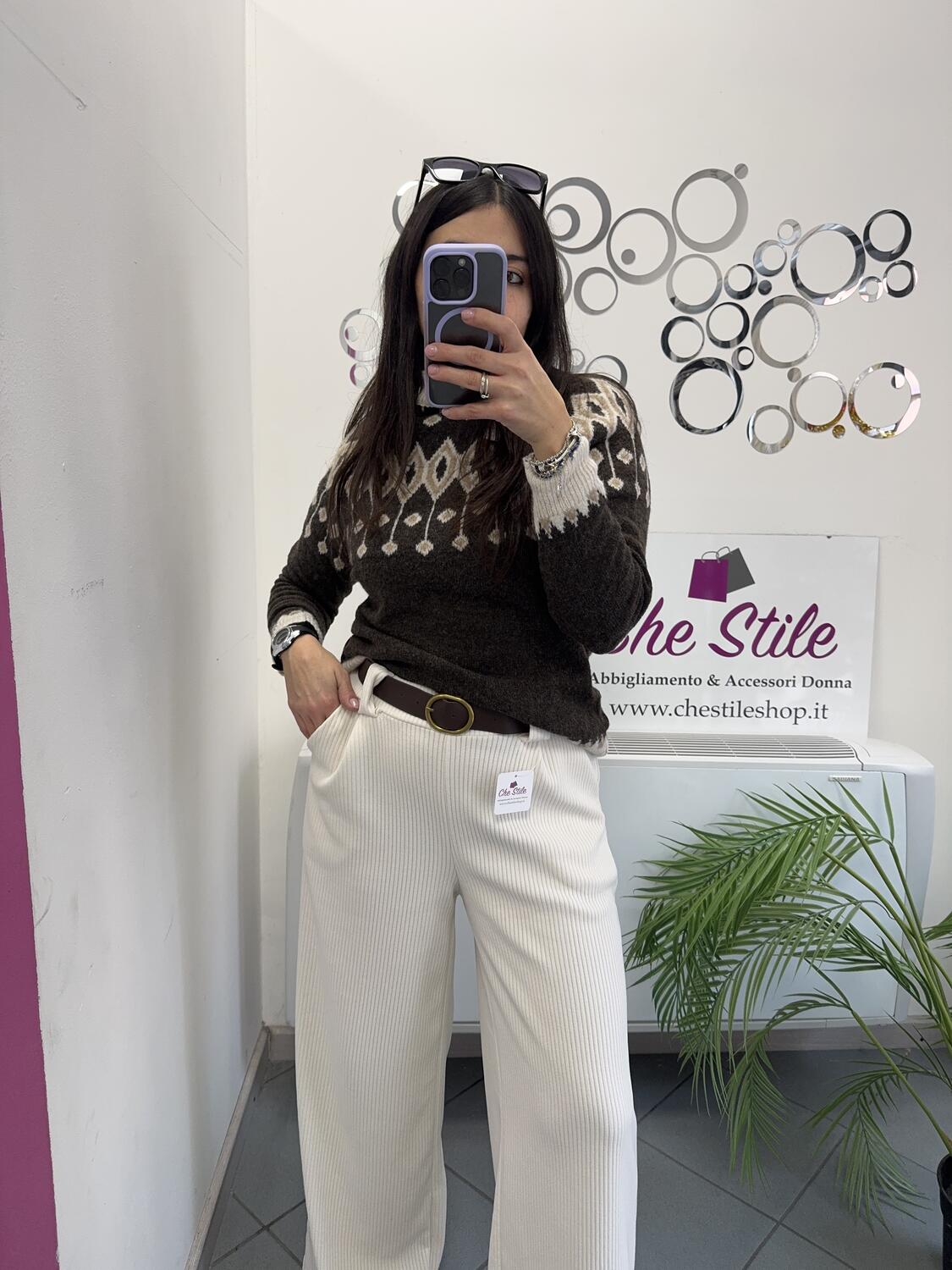 NOVITÀ Pull mezzo collo fantasia 