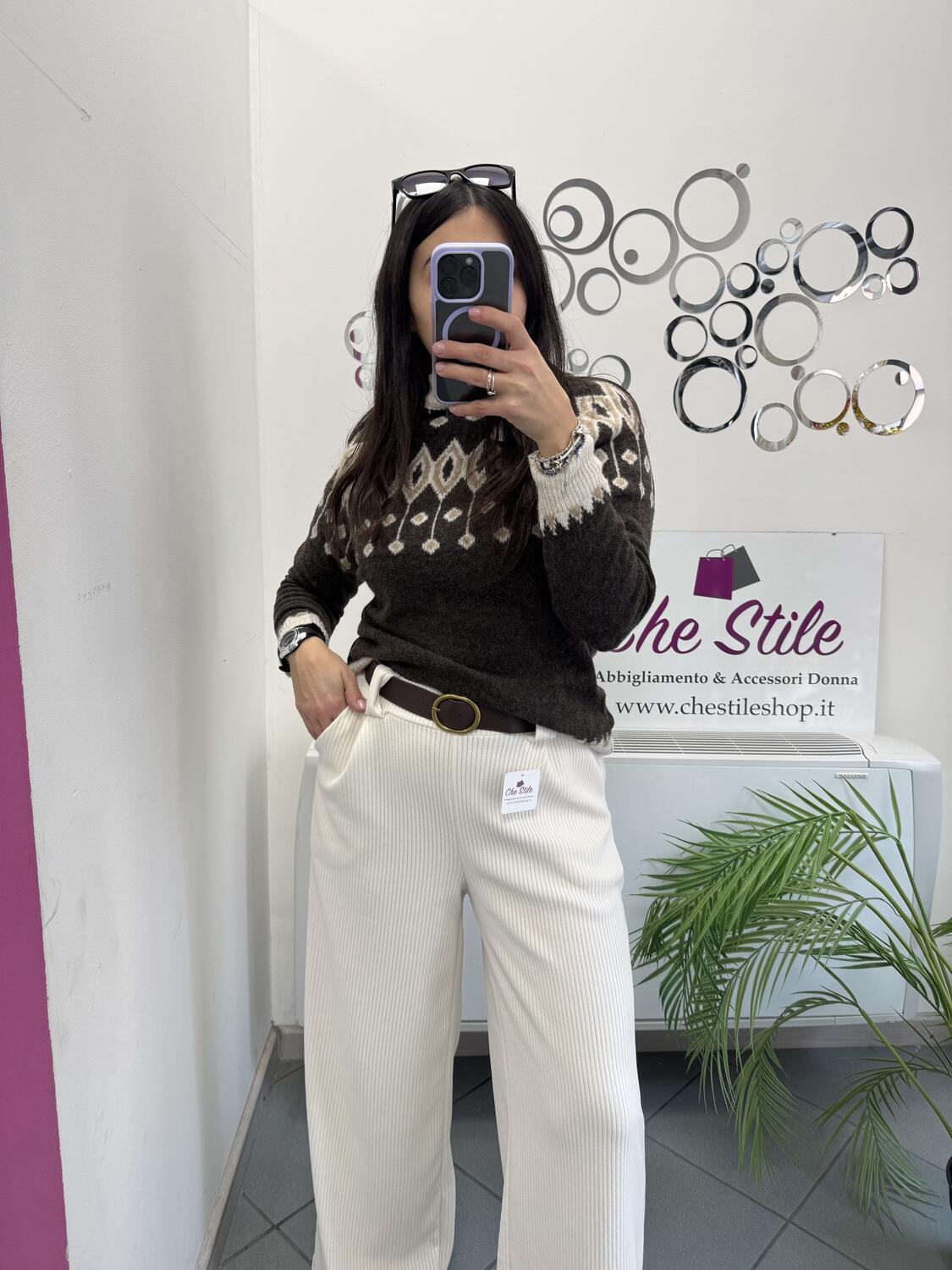 NOVITÀ Pull mezzo collo fantasia 