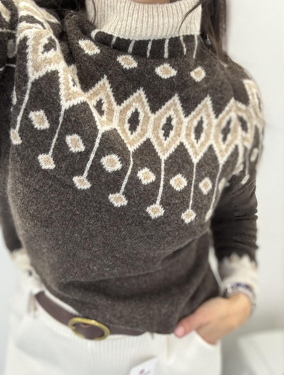 NOVITÀ Pull mezzo collo fantasia 