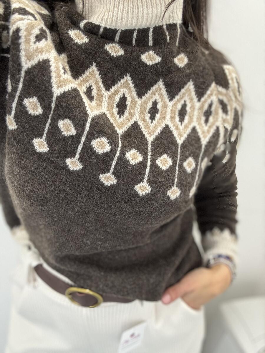 NOVITÀ Pull mezzo collo fantasia 