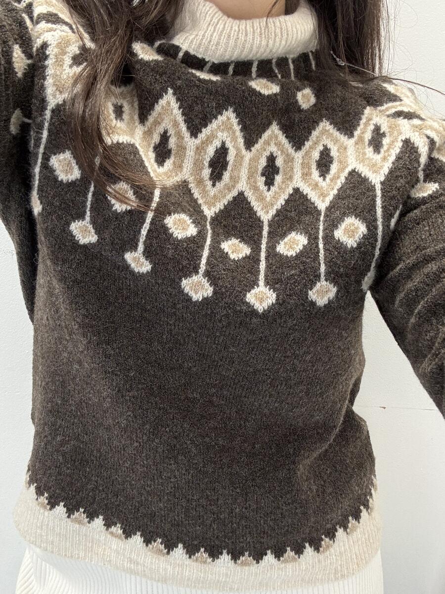 NOVITÀ Pull mezzo collo fantasia 