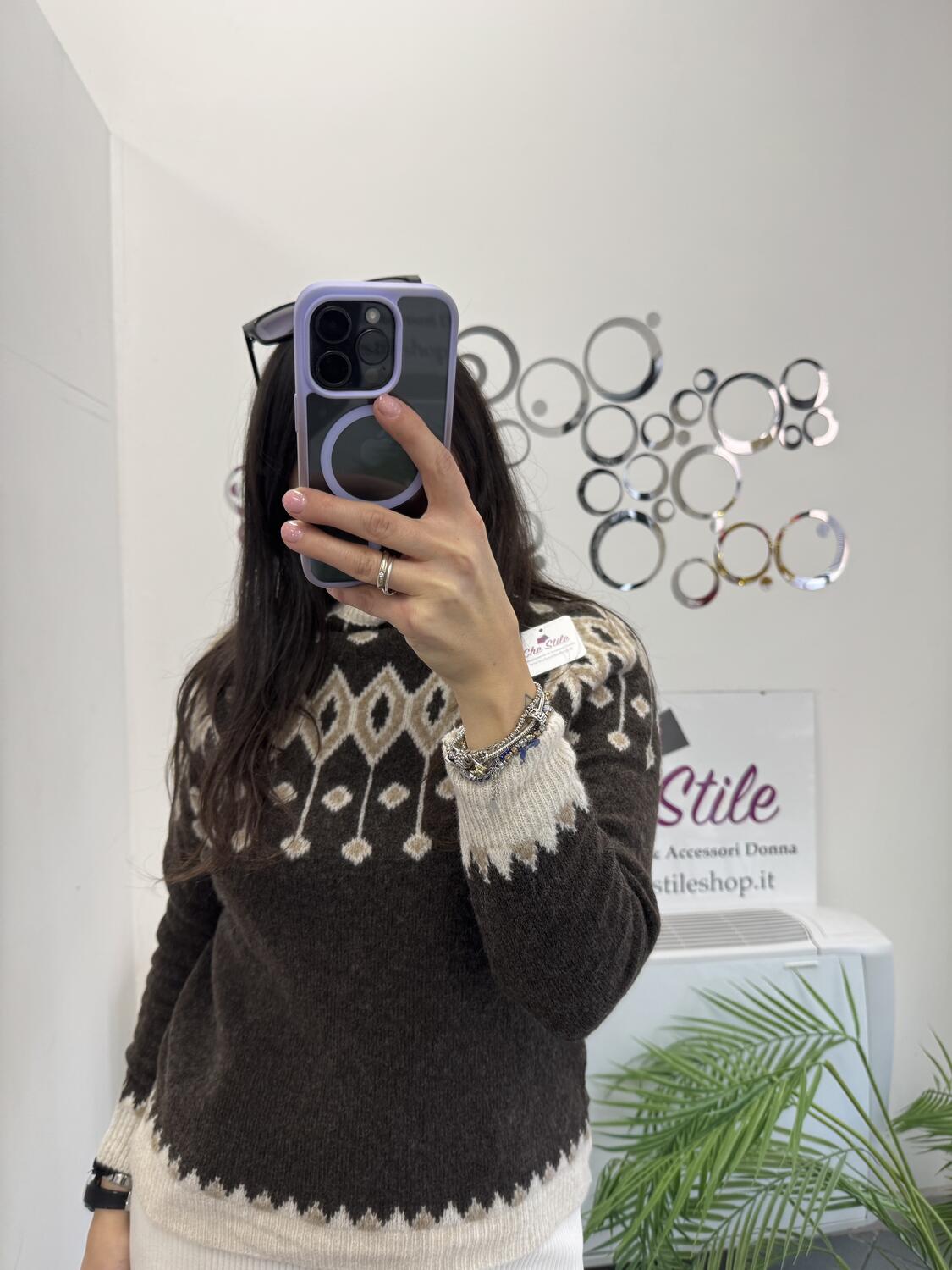 NOVITÀ Pull mezzo collo fantasia 