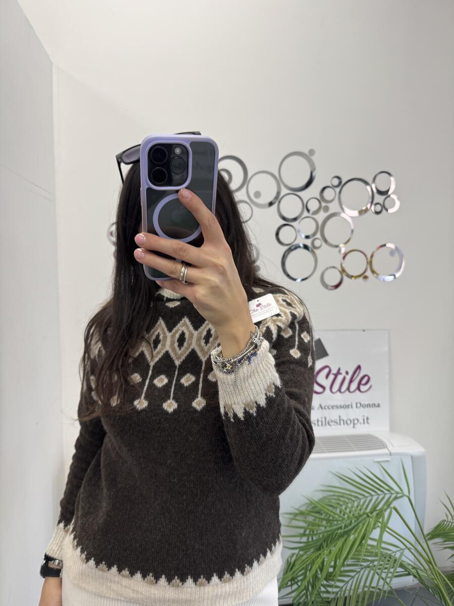 NOVITÀ Pull mezzo collo fantasia 