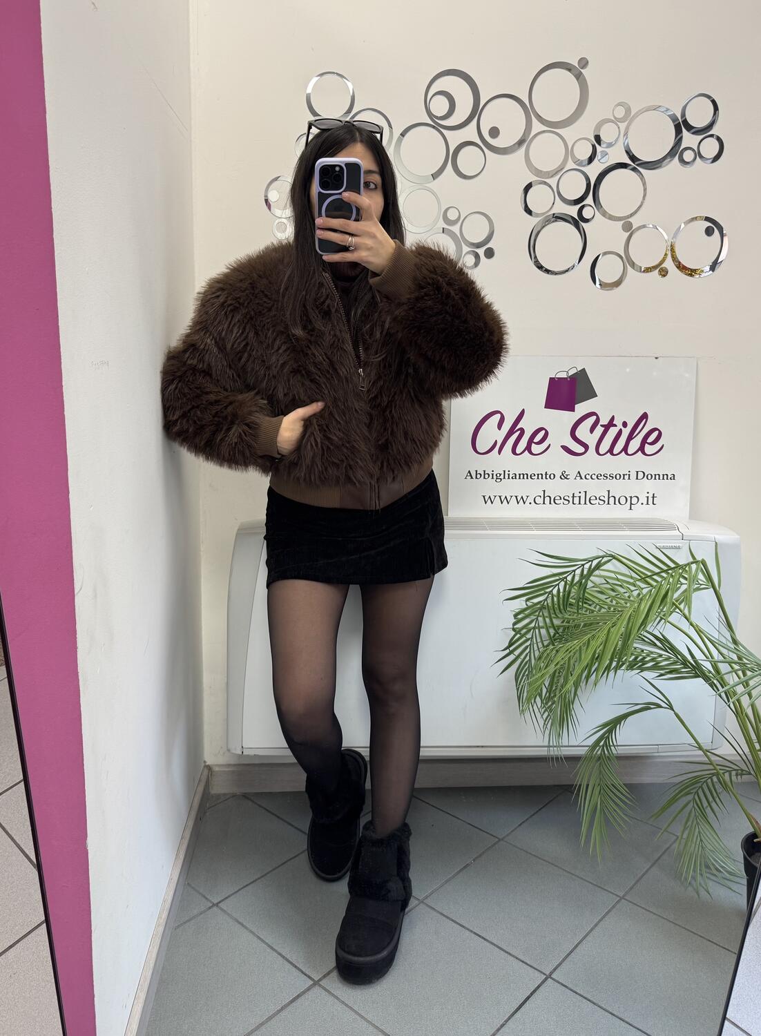 NOVITÀ Giubbino in eco pelliccia 