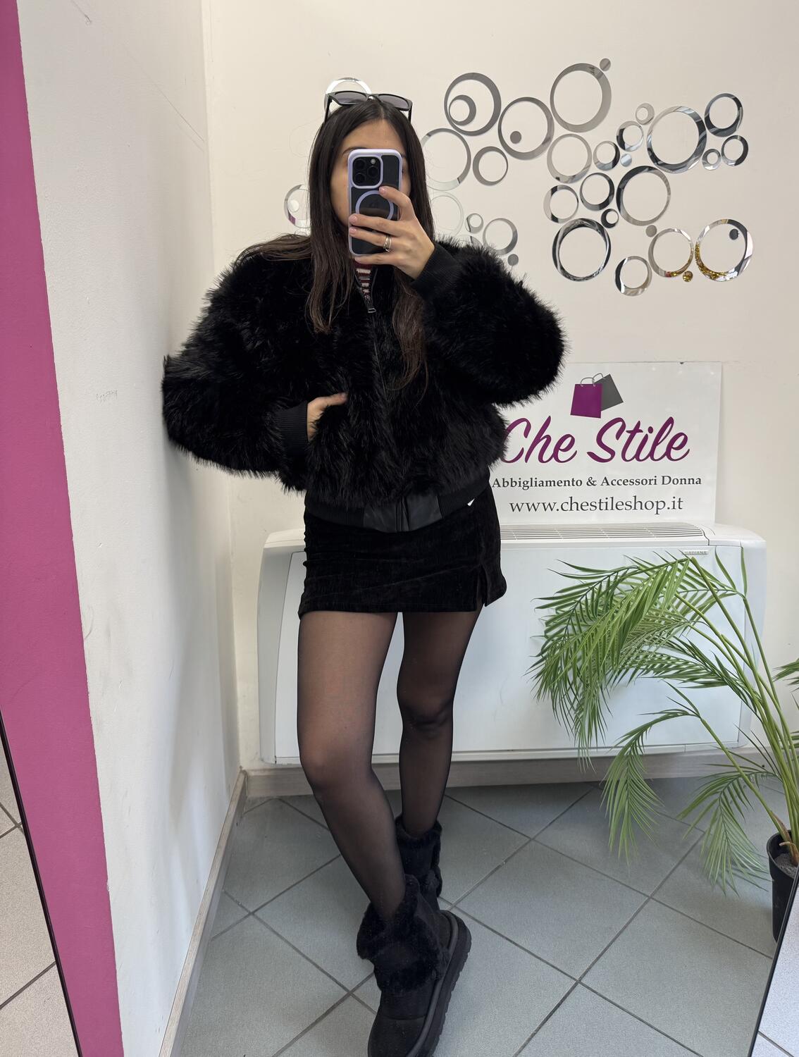 NOVITÀ Giubbino in eco pelliccia 