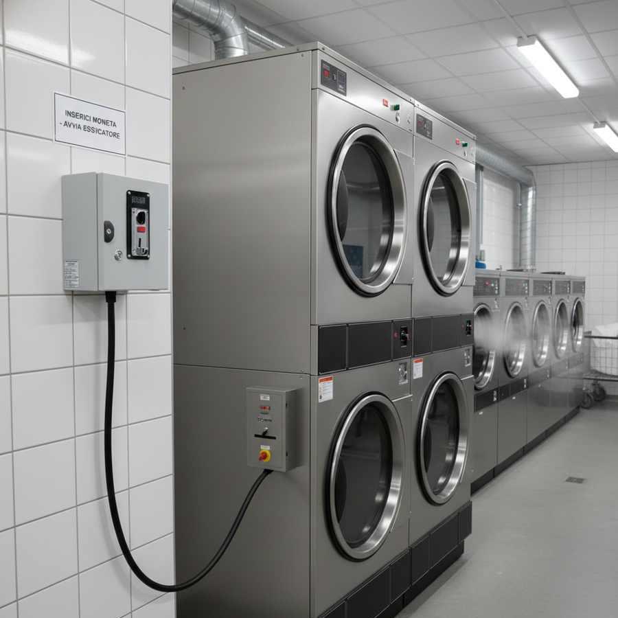 Temporizador Trifásico con Monedas – 6000W para Planchadoras, Secadoras y Motores Industriales