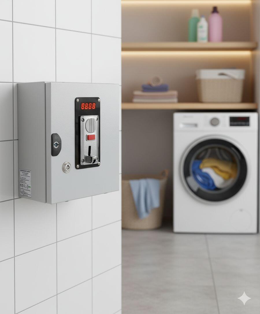 Temporizador Trifásico con Monedas – 6000W para Planchadoras, Secadoras y Motores Industriales