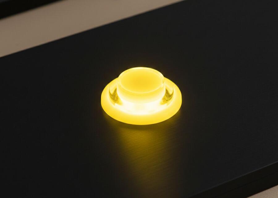 Pulsante mod. MINI - colore GIALLO retroilluminato con LED (5Vcc) - 1 Pezzo