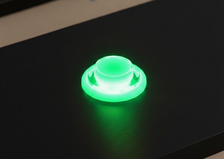 Pulsante mod. MINI - colore VERDE retroilluminato con LED (5Vcc) - 1 Pezzo