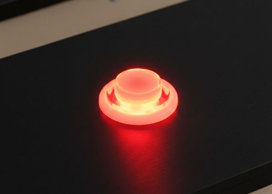 Pulsante mod. MINI - colore ROSSO retroilluminato con LED (5Vcc) - 1 Pezzo