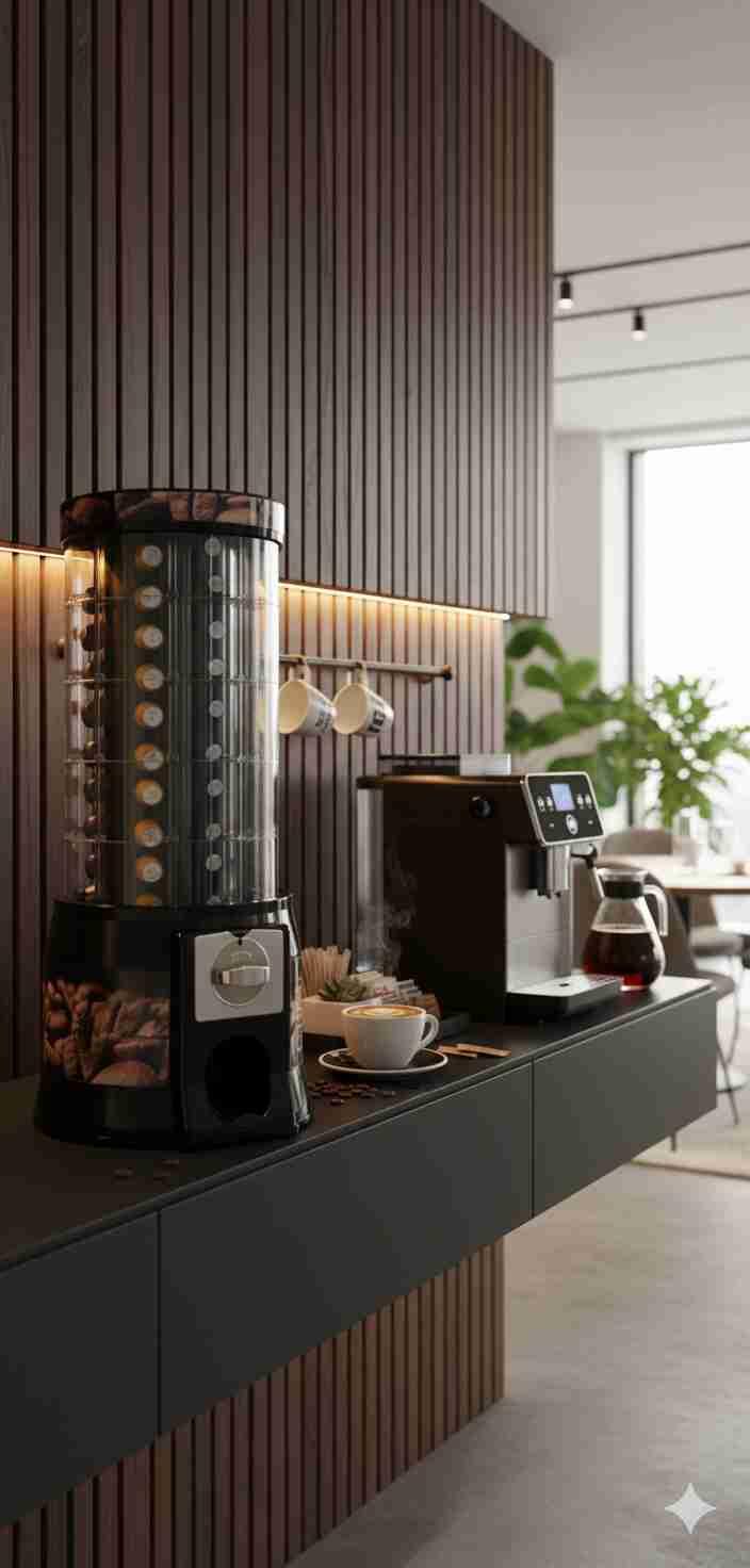 Distributore Capsule Caffè NESPRESSO / BORBONE con gettoniera a gettone (100 pz inclusi)
