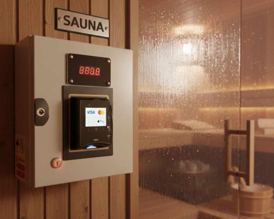 Dispositivo Contactless per Sauna con POS Nayax – Controllo Automatico a Tempo fino a 3500W