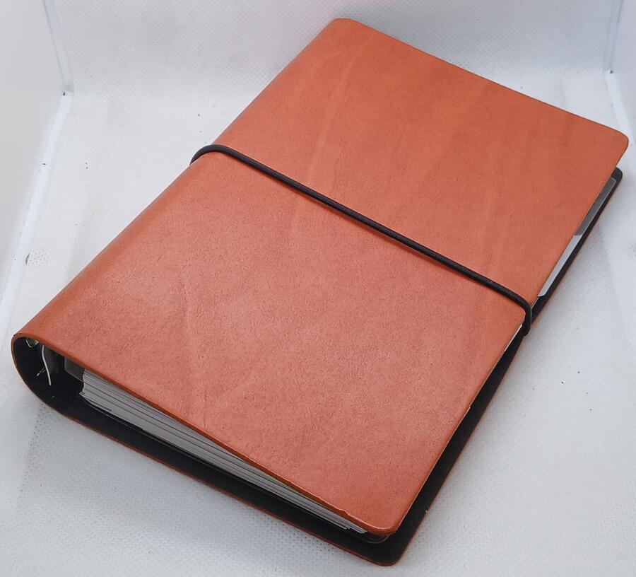 Agenda Organizer ad Anelli in Pelle chiusura fascia elastica – formato Medium 9x17 cm