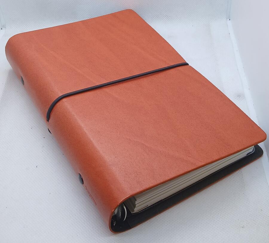 Agenda Organizer ad Anelli in Pelle chiusura fascia elastica – formato Medium 9x17 cm