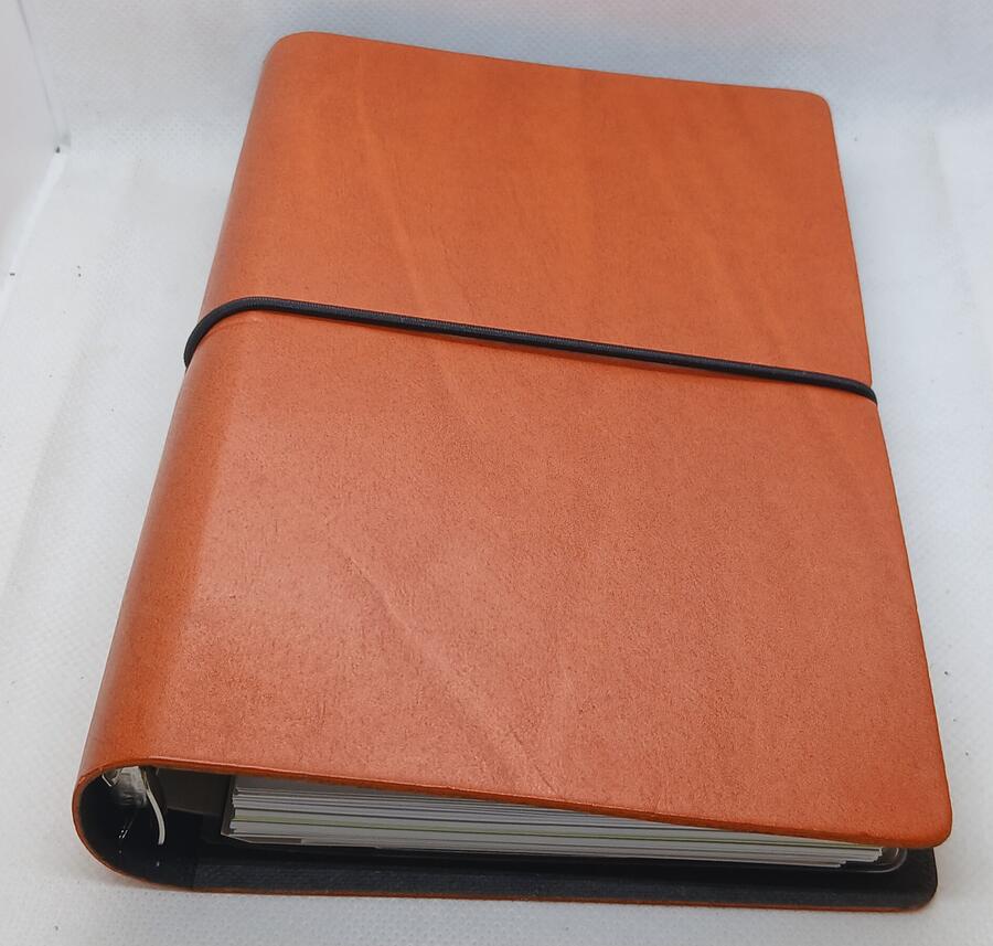 Agenda Organizer ad Anelli in Pelle chiusura fascia elastica – formato Medium 9x17 cm