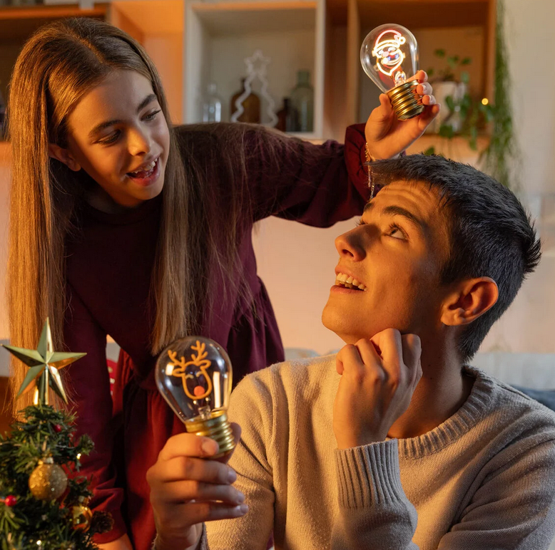 Lampada Decorativa Natalizia da Tavolo a Forma di Lampadina - Bulb Fiction