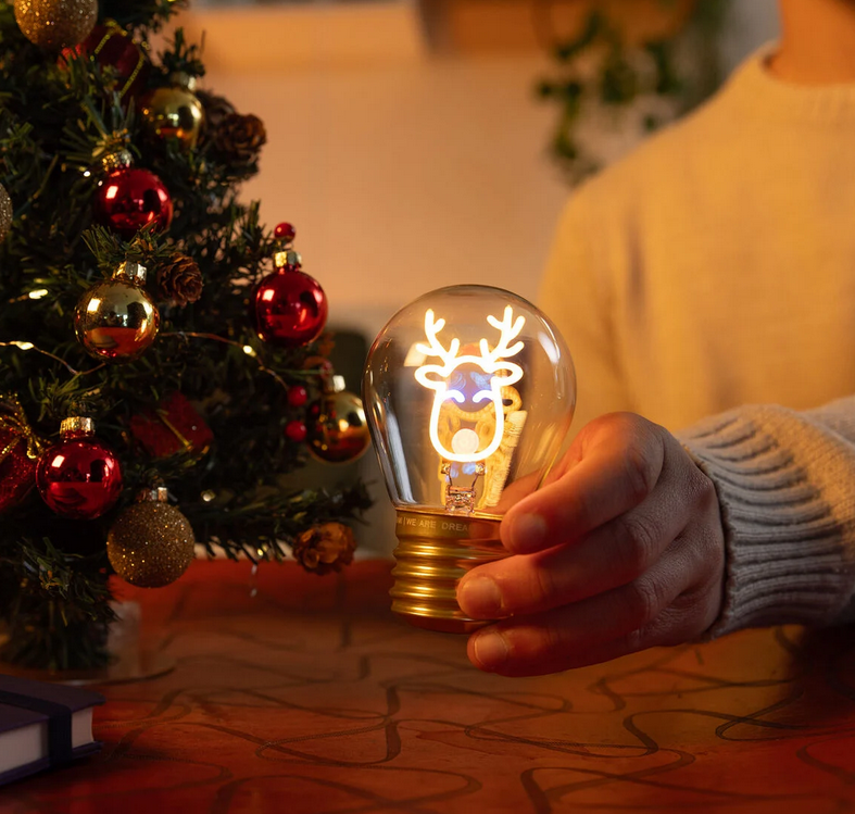 Lampada Decorativa Natalizia da Tavolo a Forma di Lampadina - Bulb Fiction