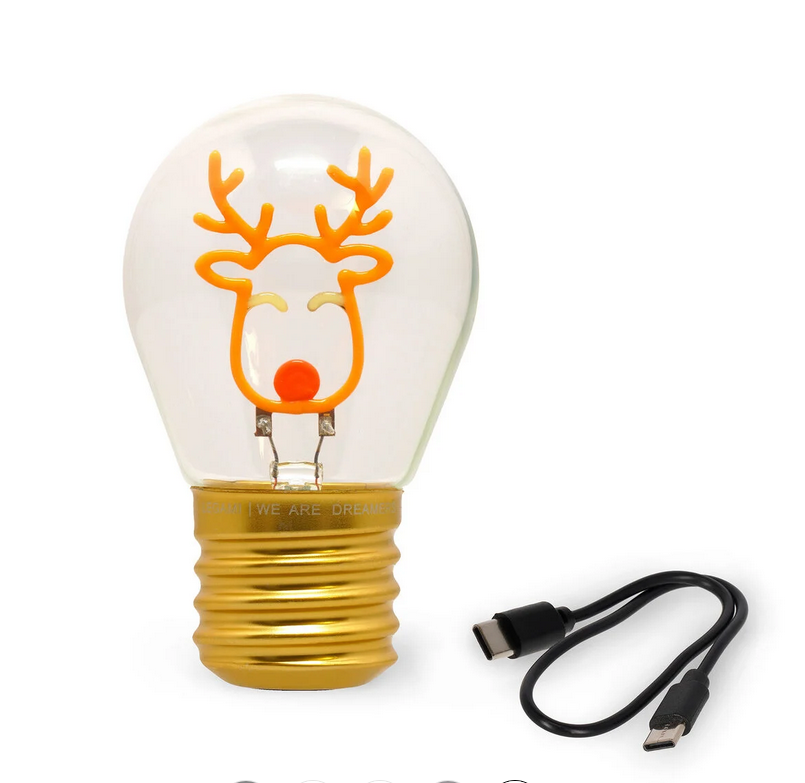 Lampada Decorativa Natalizia da Tavolo a Forma di Lampadina - Bulb Fiction