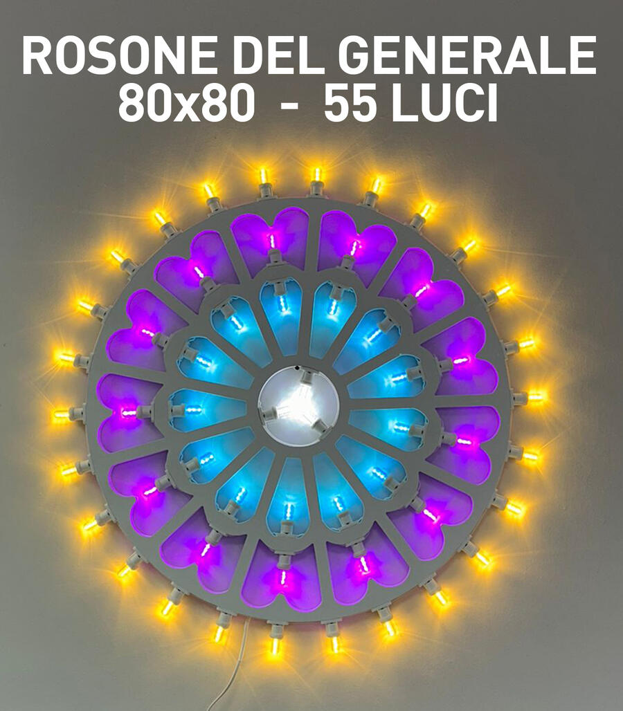 ROSONE DEL GENERALE 80x80 42 LUCI - LUMINARIA SALENTINA D'ARREDO